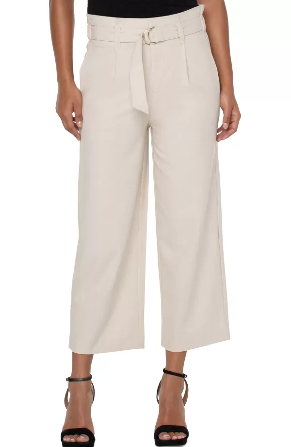 Women Liverpool Los Angeles Belted Paperbag Wide Leg Crop