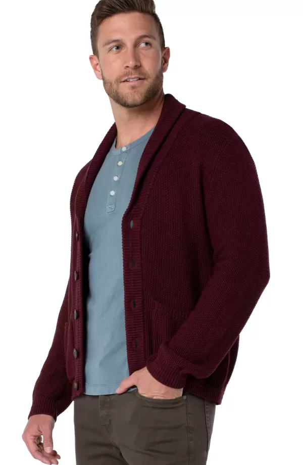 Men Liverpool Los Angeles Birdseye Stitch Shawl Collar Cardigan