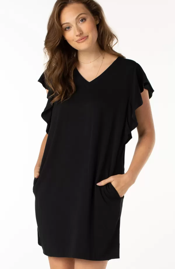 Women Liverpool Los Angeles Flutter Sleeve Dress