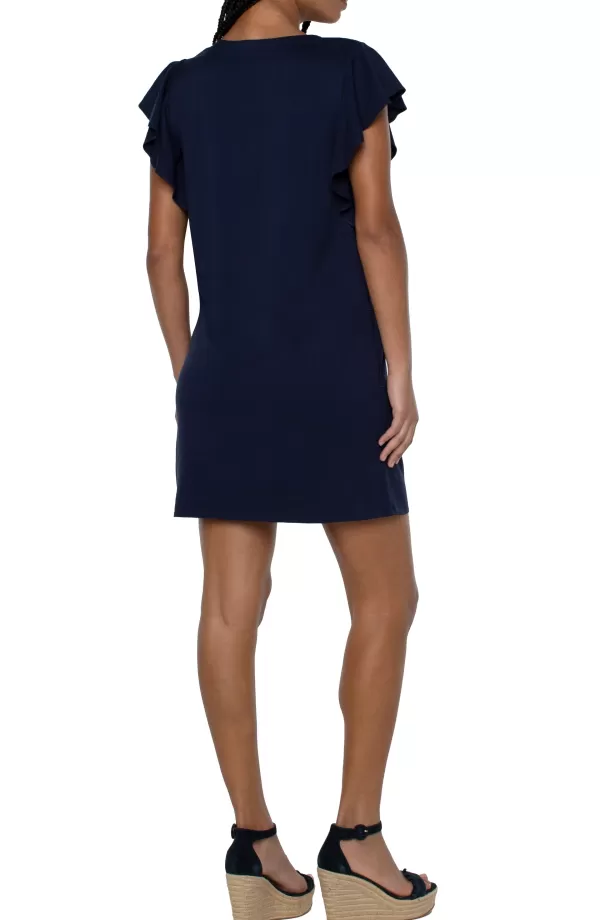 Women Liverpool Los Angeles Flutter Sleeve Dress