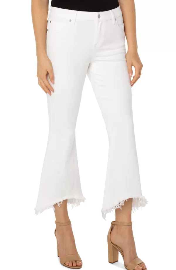 Women Liverpool Los Angeles Hannah Crop Flare With Curved Fray Hem