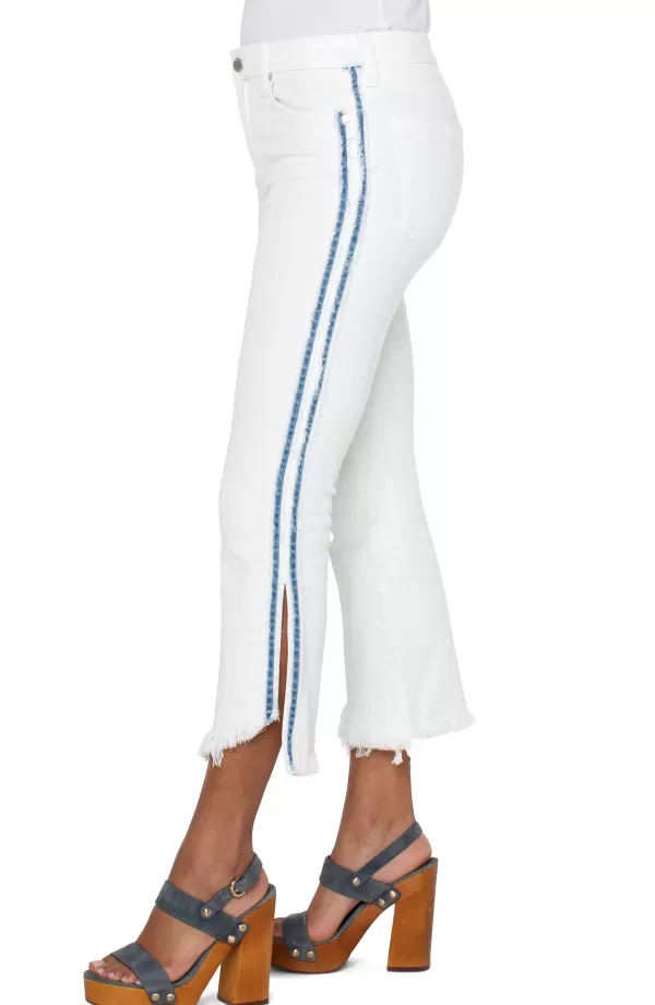 Women Liverpool Los Angeles Hannah Crop Flare With Indigo Fray Hem