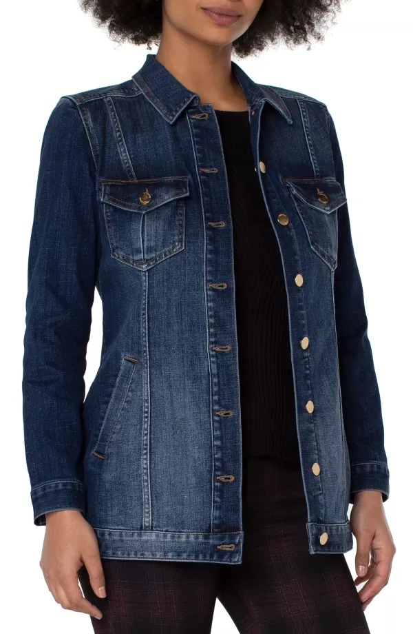 Women Liverpool Los Angeles High-Low Shirt Jacket