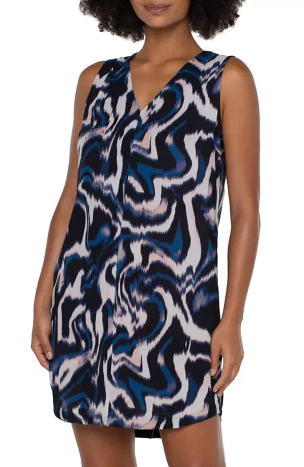 Women Liverpool Los Angeles Sleeveless Double V-Neck Woven Dress