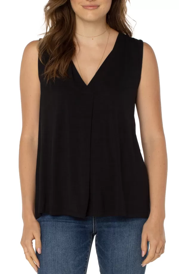 Women Liverpool Los Angeles Sleeveless V-Neck Knit Top