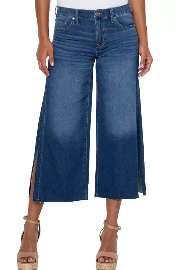 Women Liverpool Los Angeles Wide Leg Jean With High Slit